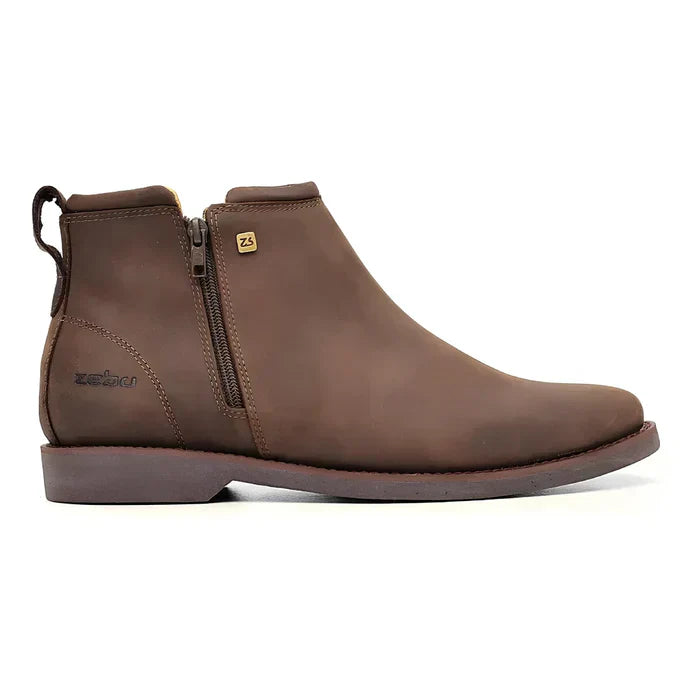 Bota Zavu Casual Masculina Couro Legítimo Ortopédica + 3 Brindes