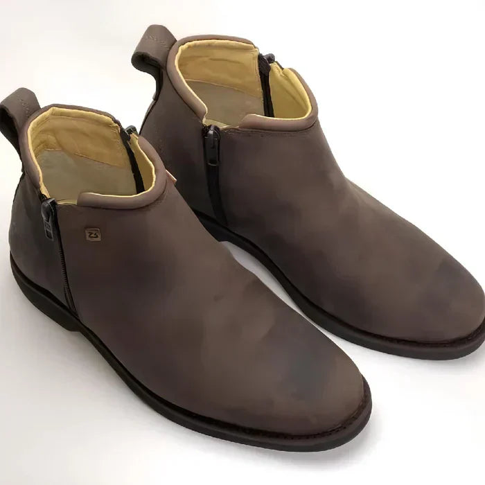 Bota Zavu Casual Masculina Couro Legítimo Ortopédica + 3 Brindes