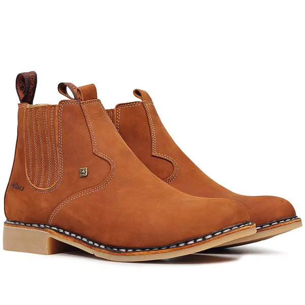 Bota Texas Masculina Ortopédica Couro Legítimo: Conforto Raiz e Brindes
